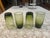 4 - 1980's Central Park Ivy Green Swirl pattern glass tumblers. Wonderfully made glasses, by well respected maker Anchor...