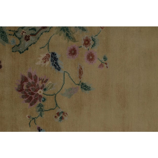 Rug & Kilim Chinese Style Art Deco Rug in Gold with Multicolor Floral Patterns - 12'x18' For Sale In New York - Image 6 of 8