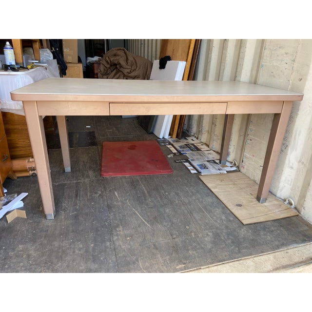 1970s Vintage Mid Century Modern Metal Tanker Desk For Sale - Image 11 of 12