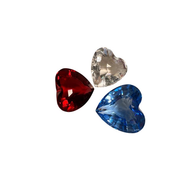 Swarovski Crystal Heart Trio | Chairish