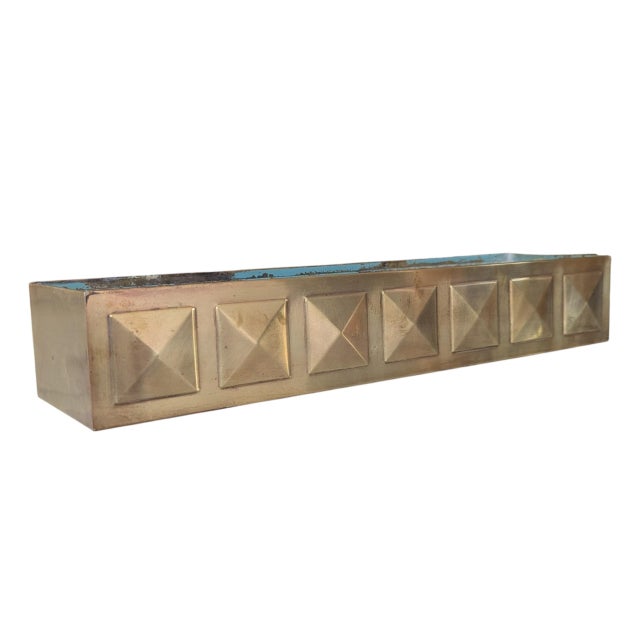 Mid Century Modern Brass Studded Tabletop Planter Box For Sale - Image 10 of 18