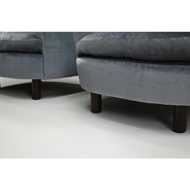 1950s Ice Blue Mohair Lounge Chairs, Italy, 1950s, Set of 2 For Sale - Image 5 of 9