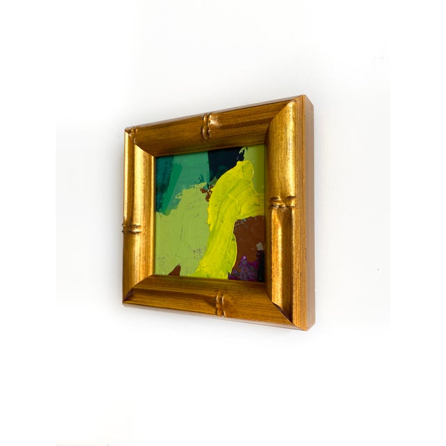 Abstract Jessalin Beutler 2024 Framed Mini Painting "Large Leaves" For Sale - Image 3 of 3