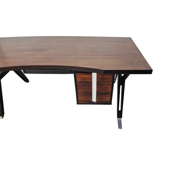 Brown Ico Parisi Rosewood Desk for Mim, Italy, Circa 1958 For Sale - Image 8 of 18