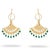 Gold Bohemian Style Jade Sunburst Dangle Earrings, A Pair For Sale - Image 8 of 8
