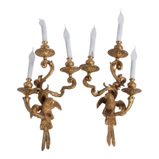 1920s a Pair of Bronze Bagues Sconces For Sale