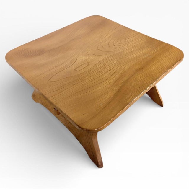 Mid-Century Rustic Elm Coffee Table with Sculptural Legs For Sale - Image 5 of 7