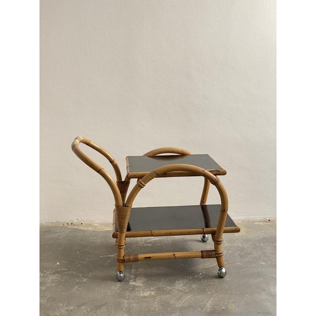 Vintage Bar Trolley in Bamboo For Sale - Image 6 of 15
