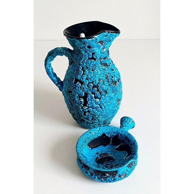 Mid-Century Modern Blue Ceramics by Charles Cart, 1960s, Set of 2 For Sale - Image 14 of 18