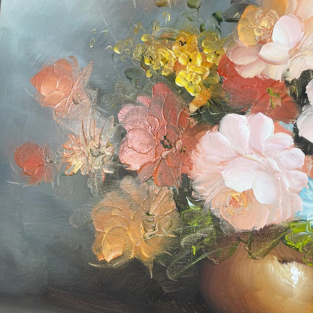 Mid-Century Modern Frederik, Floral Still Life, 1950s, Oil on Canvas, Framed For Sale - Image 3 of 9