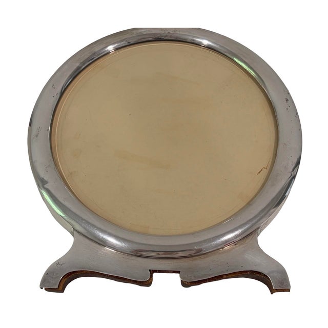 ART DECO Antique 800 Silver Round Photograph Footed Frame JM Werner Berlin This is a spectacular frame. Heavy with a...