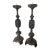 Pair of Chinese Bronze Buddhist Candlesticks For Sale