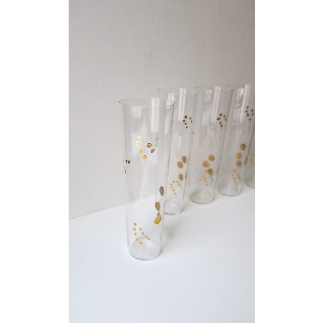 Metal Gold Highball Cocktail Glasses, Midcentury Modern Style, Set of 5 For Sale - Image 7 of 9