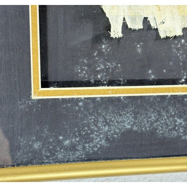 Cream Late 20th Century Exquisite Hand-Painted Papyrus by S. Gharib: The Coronation of Queen Nefertari For Sale - Image 8 of 8