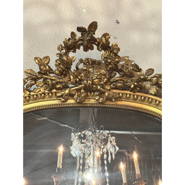 Gold 19th C. French Louis XVI Giltwood Mirror For Sale - Image 8 of 8