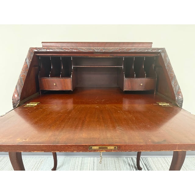 Chippendale Antique Mahogany Secretary Desk For Sale - Image 3 of 9
