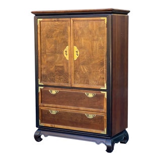 Vintage Broyhill Premier Ming Dynasty Highboy Bedroom Armoire Dresser For Sale