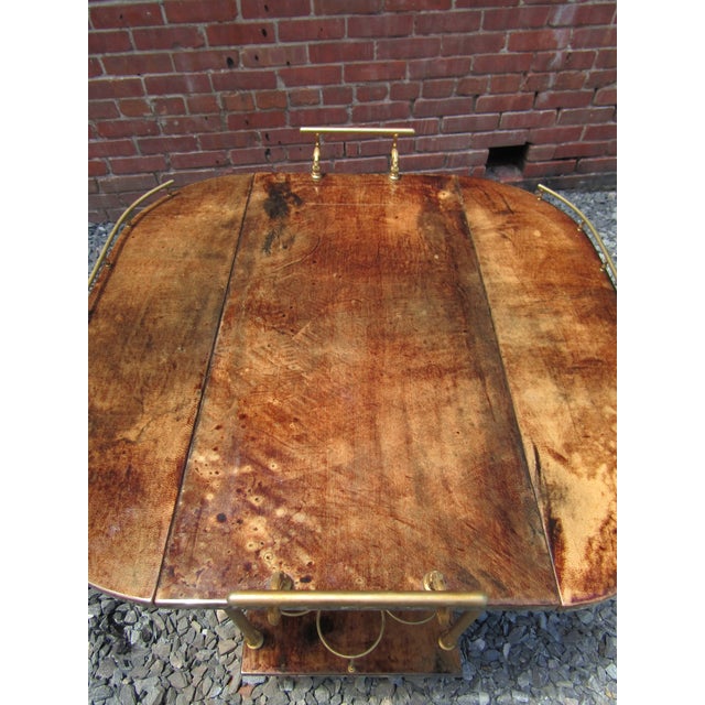 Goat Skin Parchment Bar Cart by Aldo Tura, Circa 1950s, Italy For Sale - Image 6 of 6