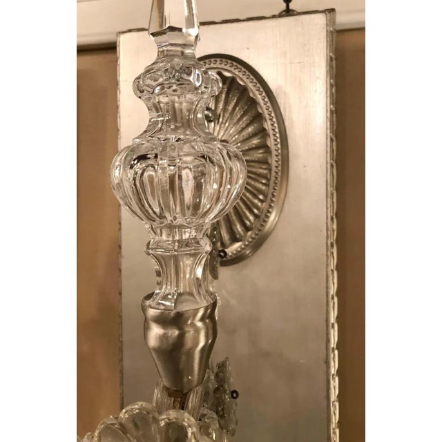Hollywood Recency Silver Gilt Wall Scones With Crystal Set of Four For Sale - Image 10 of 12