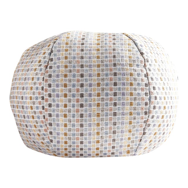 The House of Scalamandré Odette Weave Sphere Pillow, Limestone For Sale