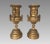 A pair of fabulous early 20th Century Neoclassical Italian old gold urns with ornate scroll handles adorned with elaborate...