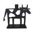 Abstract VTG Pair Metal Art Abstract Cow Candle Holders Sculptures Black Far Side Heavy For Sale - Image 3 of 11