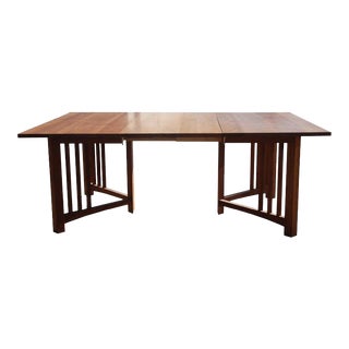 Late 20th Century Extension Mission Arts and Crafts Trestle Table For Sale