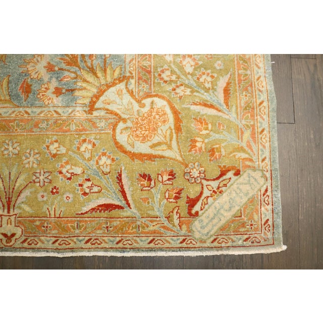 Early 20th Century Manchester Wool Signed Persian Kashan Carpet rug no. j4289 For Sale - Image 5 of 11