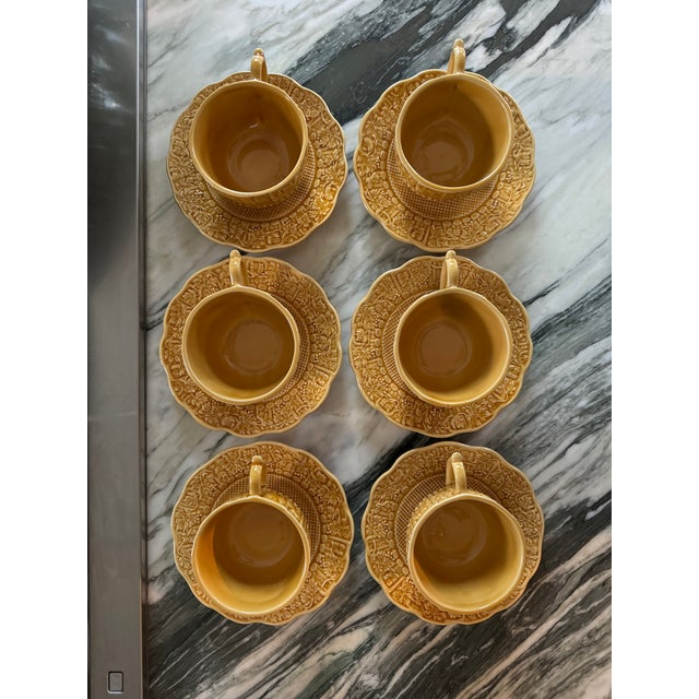 Bordallo Pinheiro Estate Bordallo Pinheiro Grapevine Gold Cup & Saucer Set - 12 Pieces For Sale - Image 4 of 6