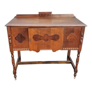1930s Gettysburg Furniture Co. Art Deco Rolling Mahogany Credenza Buffet Server For Sale