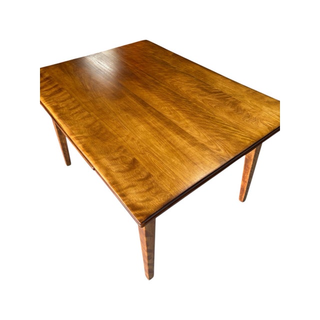 1950s Cushman Colonial Creations Draw Leaf Hard Rock Maple Dining Table For Sale - Image 10 of 12