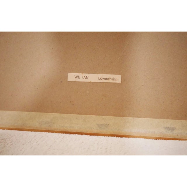 Wu Fan, Dandelion, Lithograph, 1959, Framed For Sale - Image 5 of 12