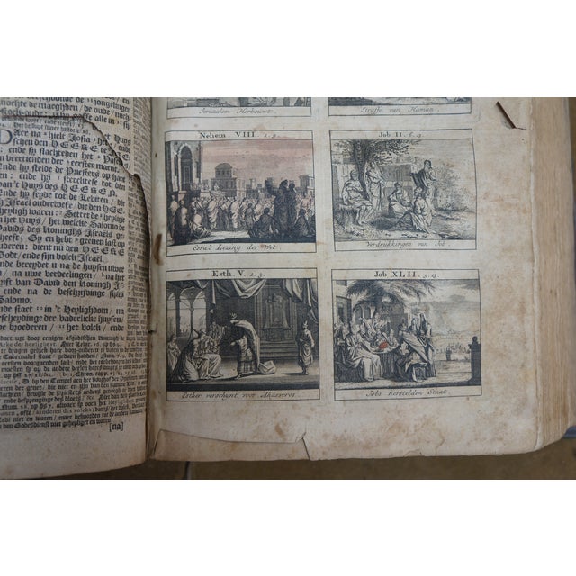 Rare Antique 18th Century Dutch Leatherbound Family Bible Old & New Testament For Sale - Image 11 of 14