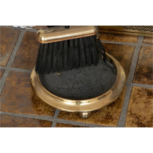 Vintage Brass and Wrought Iron Fireplace Tool Set—6 Pieces For Sale - Image 4 of 4