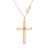 14k Yellow Gold Cross Pendant With Diamond and Chain For Sale In New York - Image 6 of 10