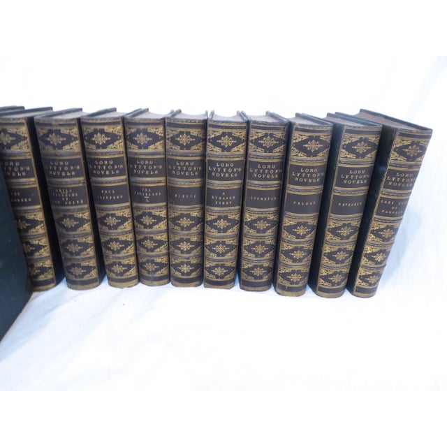 American Antique Collection of English Leather Bindings - Set 23 For Sale - Image 3 of 3