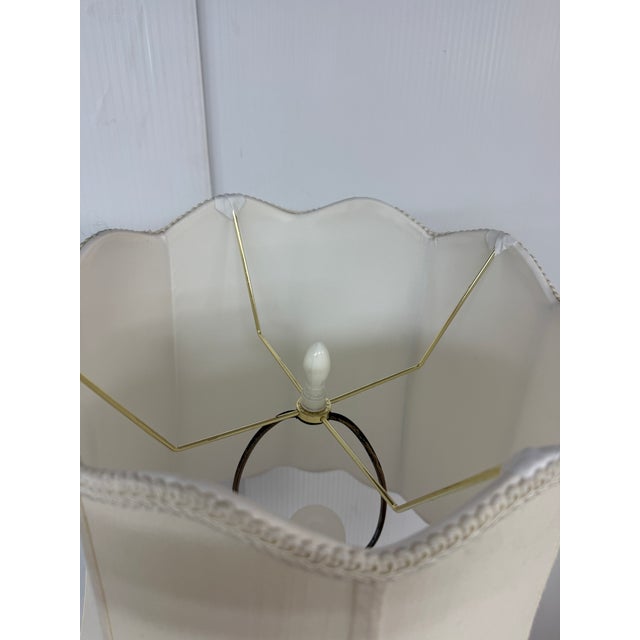 White Porcelain With Gold Swirls Table Lamps, Pair For Sale - Image 9 of 12
