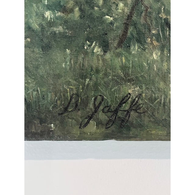 Dark Green Vintage Tonalist Riverside Landscape Oil Painting on Canvas For Sale - Image 8 of 9
