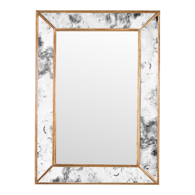 Matthew Izzo Home Dion Gold Leaf Edged Antique Wall Mirror For Sale