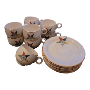 Eastern Star Mason's Demitasse Set