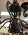 Vintage Iron Chandelier With 6 Lights and Acanthus Leaf Detail For Sale In West Palm - Image 6 of 9