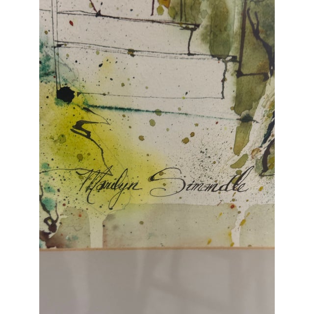 Marilyn Simandle Oldest House Framed Watercolor, Circa 1976 For Sale - Image 11 of 11