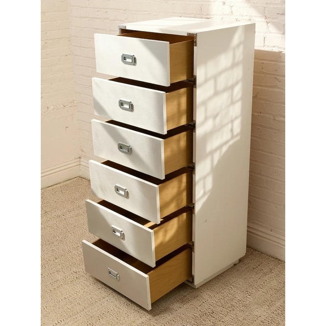 Mid 20th Century Mod Space Age Six-Drawer Metal Highboy Dresser For Sale - Image 9 of 12