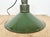 Industrial Green Enamel Military Pendant Lamp with Cast Aluminium Top, 1960s For Sale - Image 12 of 17