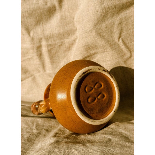 1970s Vintage French Stoneware Vase with Sculptural Twisted Handles, 1970s For Sale - Image 5 of 6