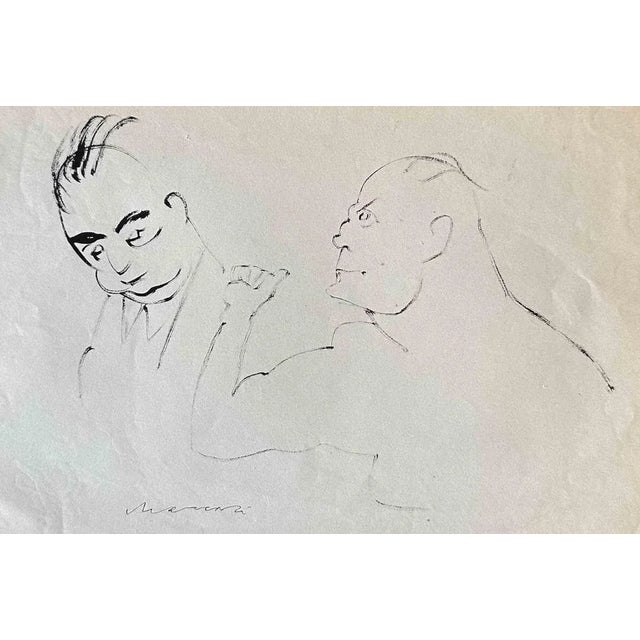 The Rage is a Pen Drawing realized by Mino Maccari (1924-1989) in the 1960s. Hand-signed on the lower margin. Good...