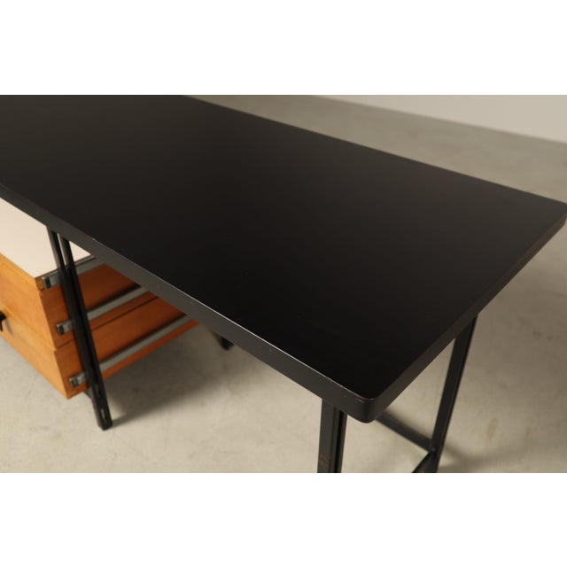 Black Writing Desk by Jules Wabbes for Mobilier Universel, Belgium, 1960s For Sale - Image 8 of 16