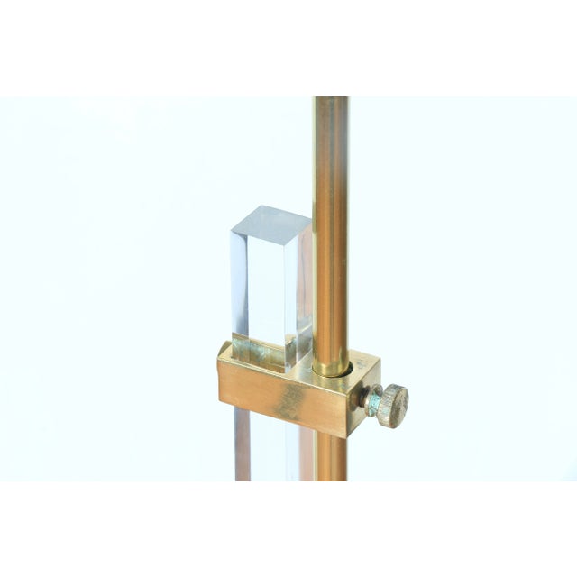 Brass Brass and Lucite Adjustable Floor Lamp For Sale - Image 8 of 13