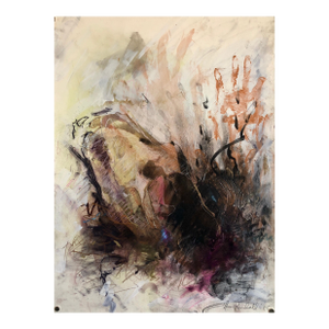 Nancy RandallMixed Media Painting Minnesota Woman Artist Figurative Abstract, 1985