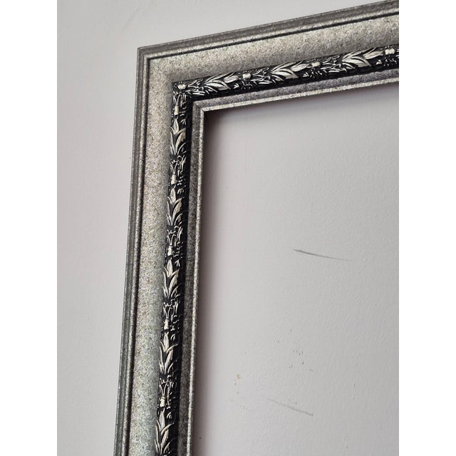 Contemporary Silver Embossed Frame 27"x30" For Sale - Image 4 of 12